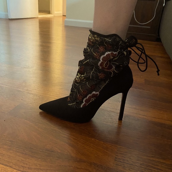 ZARA BASIC COLLECTION FLORAL BOOTIES - Picture 8 of 8